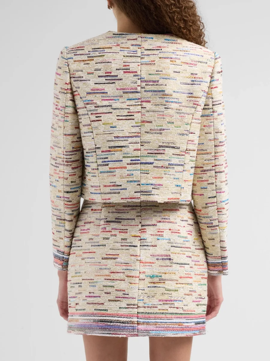 Milly Women's Pheobe Striped Tweed Crop Jacket | Thumbnail 3 Milly Women's Pheobe Striped Tweed Crop Jacket | Thumbnail 3