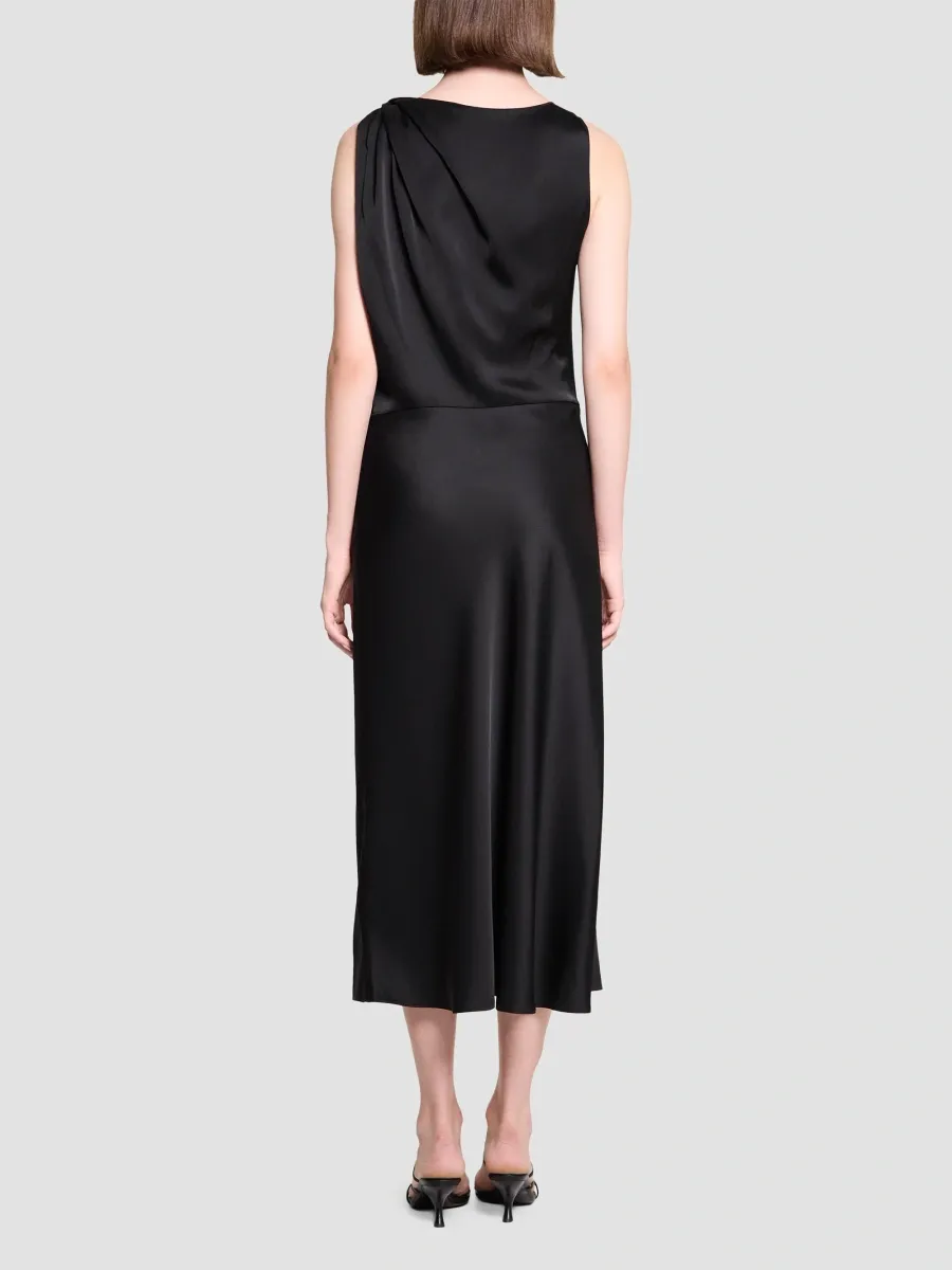Theory Women's Satin Drapes Bias-Cut Midi Dress | Thumbnail 3 Theory Women's Satin Drapes Bias-Cut Midi Dress | Thumbnail 3