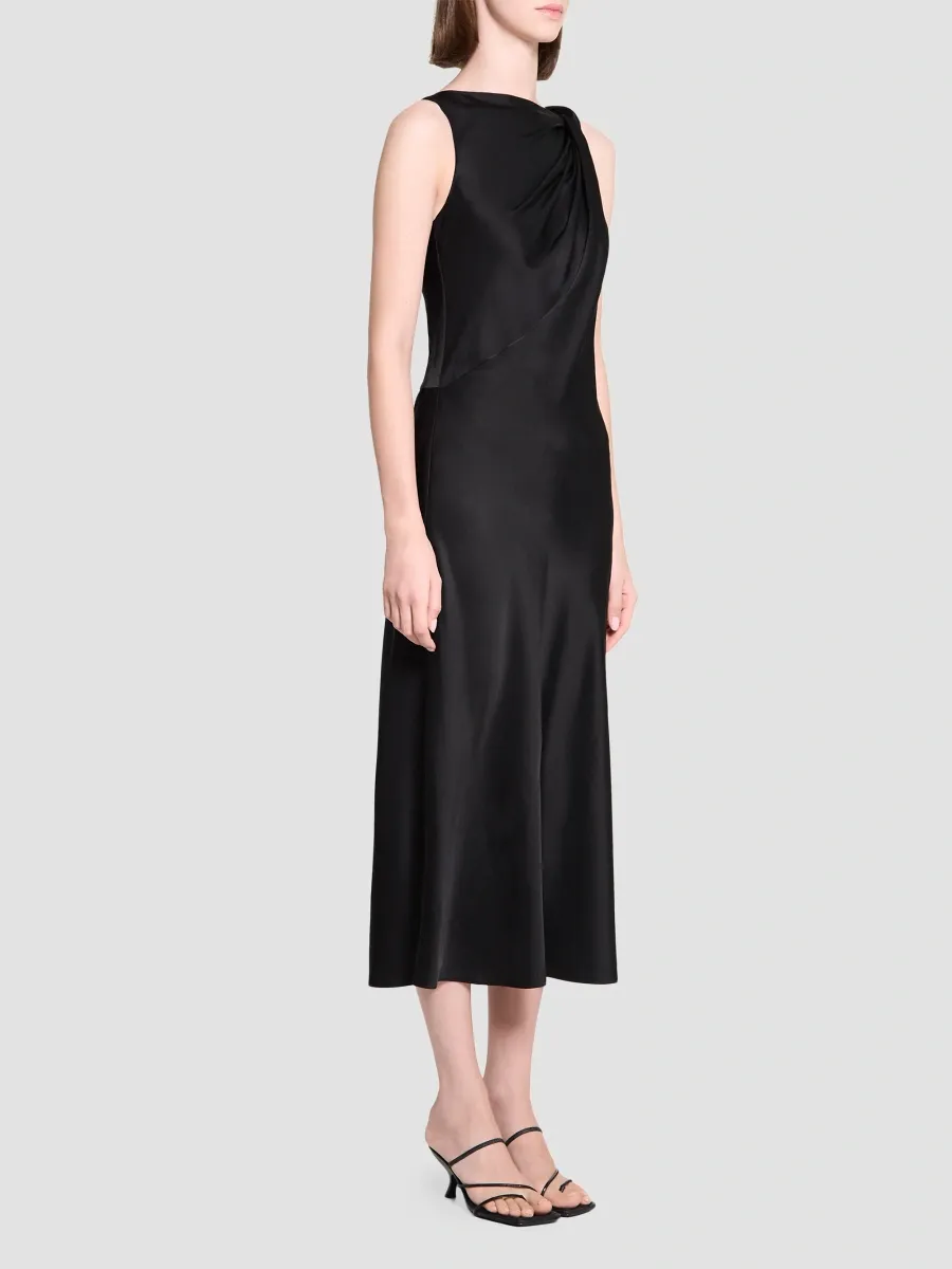 Theory Women's Satin Drapes Bias-Cut Midi Dress | Thumbnail 6 Theory Women's Satin Drapes Bias-Cut Midi Dress | Thumbnail 6