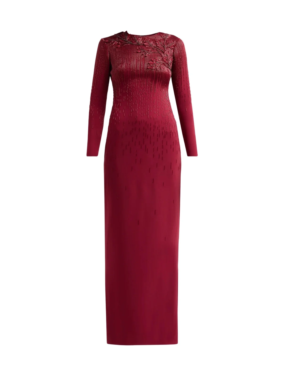 Women's Intarsia Leaves Column Gown
