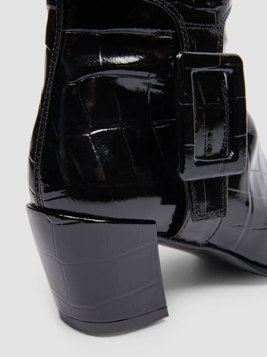 Roger Vivier Women's Choc 45MM Croc-Embossed Patent Leather Boots | Thumbnail 7