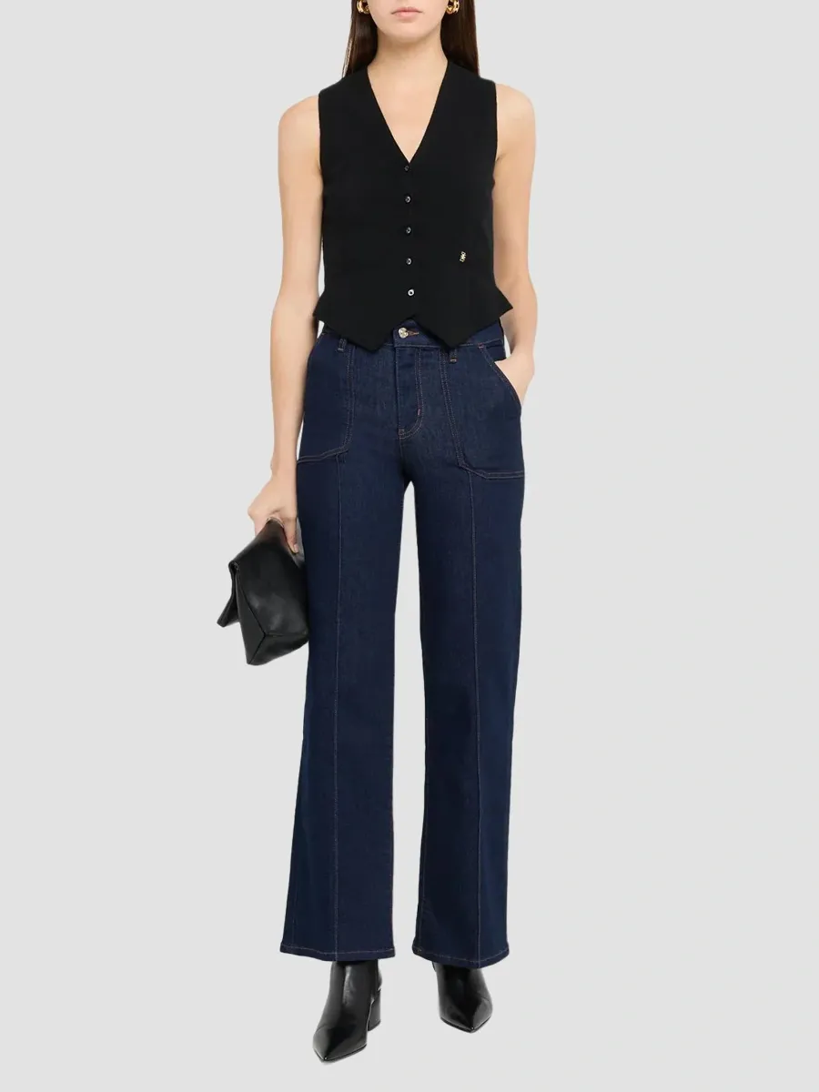 Frame Women's Le Slim Palazzo Pintuck Pocket Jeans | Thumbnail 2