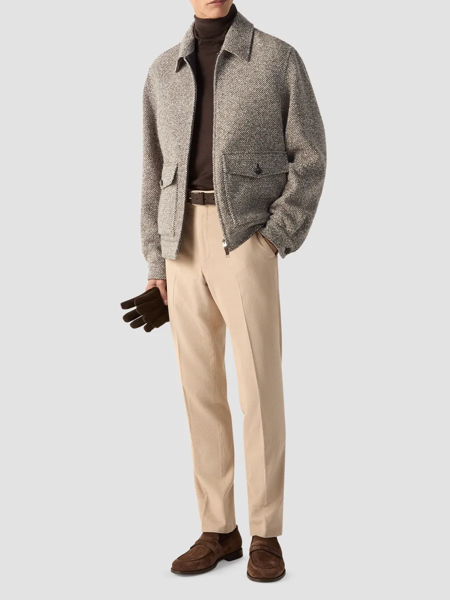Zegna Men's Wool Silk and Cashmere Blouson Jacket | Thumbnail 2 Zegna Men's Wool Silk and Cashmere Blouson Jacket | Thumbnail 2