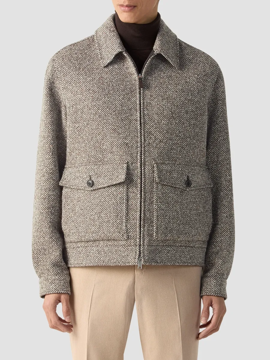 Zegna Men's Wool Silk and Cashmere Blouson Jacket | Thumbnail 3 Zegna Men's Wool Silk and Cashmere Blouson Jacket | Thumbnail 3