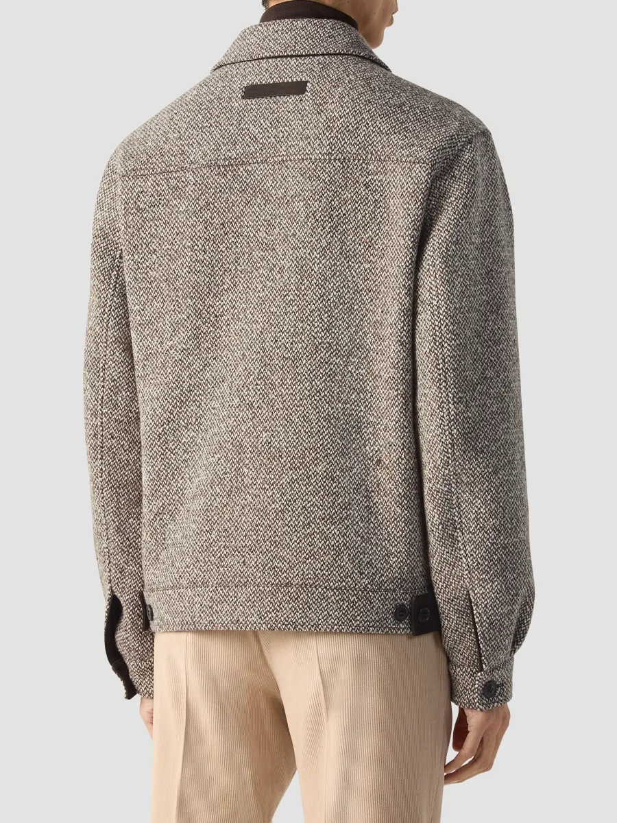 Zegna Men's Wool Silk and Cashmere Blouson Jacket | Thumbnail 4 Zegna Men's Wool Silk and Cashmere Blouson Jacket | Thumbnail 4
