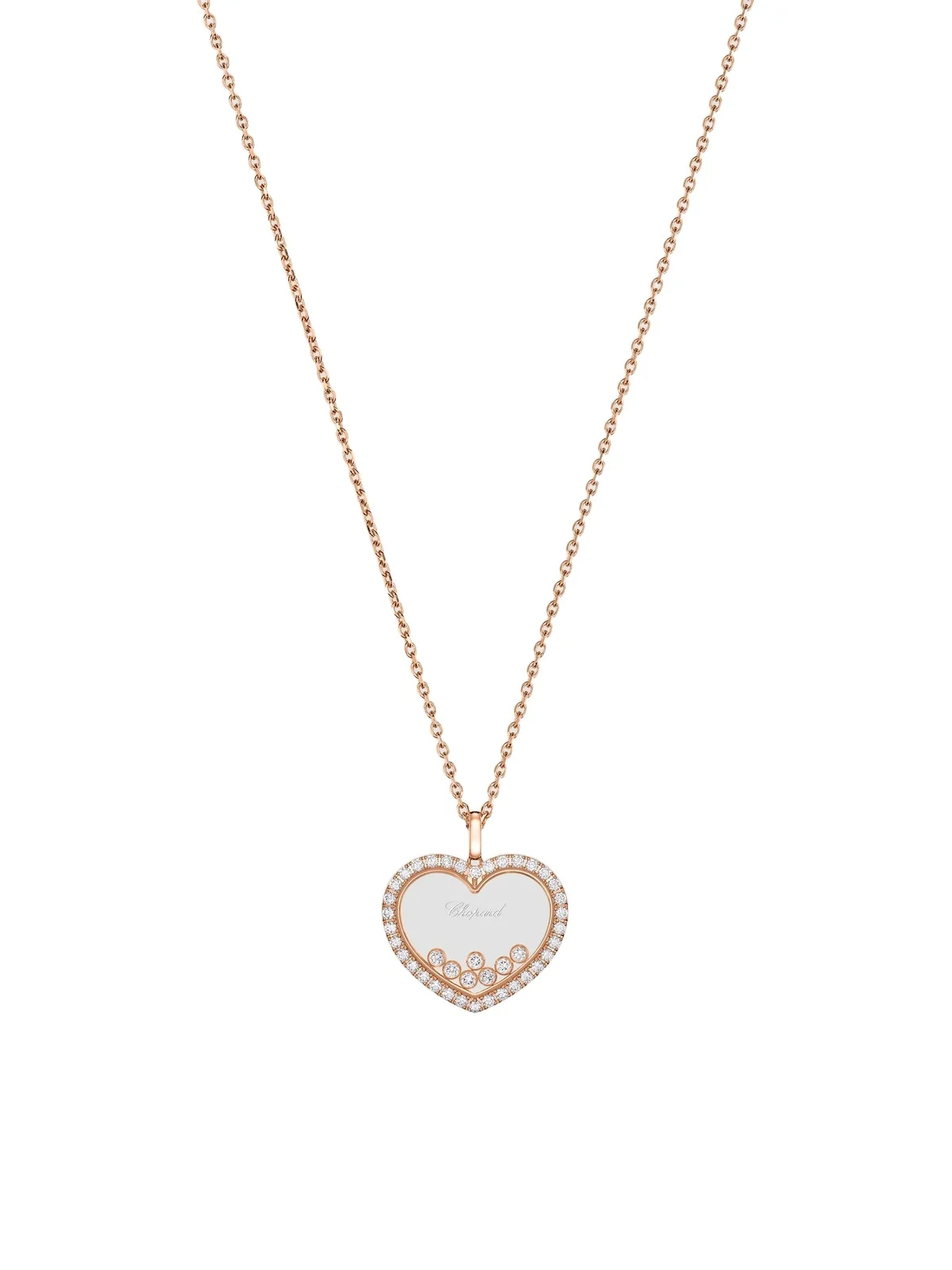 Chopard Women's Happy Diamonds Large Icons 18K Rose Gold & 1.07 TCW Diamond Heart Pendant Necklace
