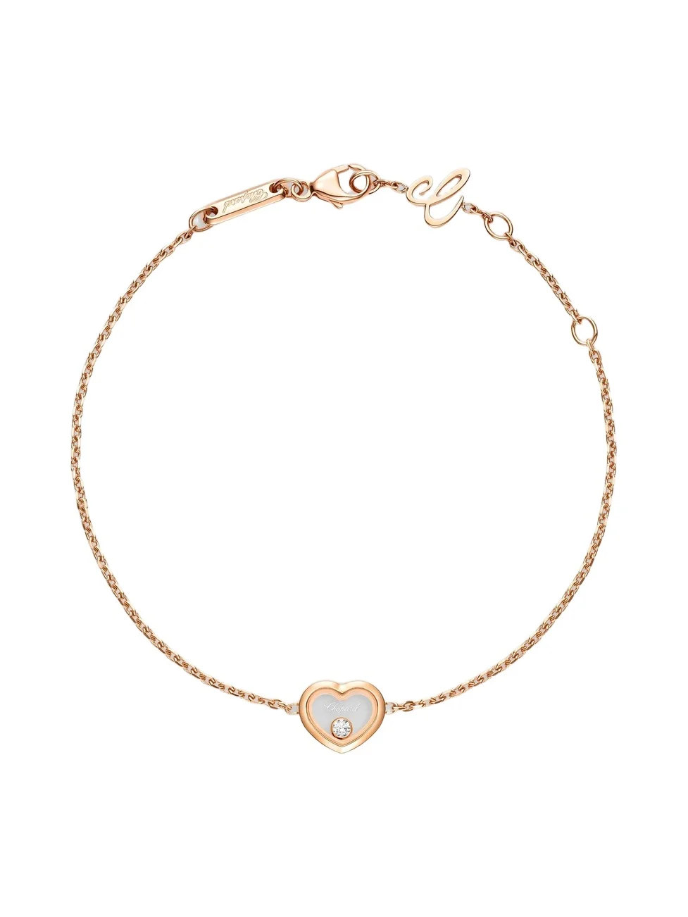 Women's Happy Diamonds 18K Rose Gold & 0.05 TCW Diamond Heart Chain Bracelet Women's Happy Diamonds 18K Rose Gold & 0.05 TCW Diamond Heart Chain Bracelet