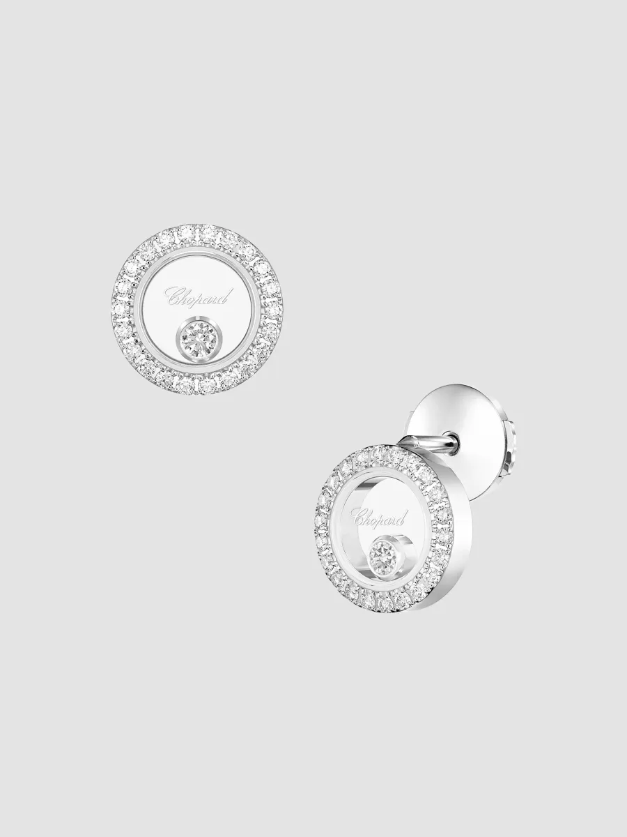 Chopard Women's Happy Diamonds Small Icons 18K White Gold & 0.32 TCW Diamond Circle Stud Earrings | Thumbnail 2 Chopard Women's Happy Diamonds Small Icons 18K White Gold & 0.32 TCW Diamond Circle Stud Earrings | Thumbnail 2