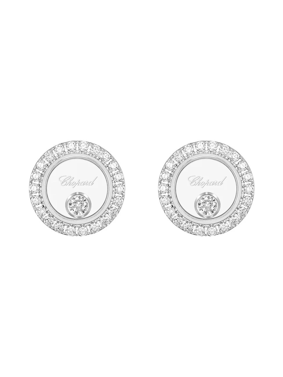 Women's Happy Diamonds Small Icons 18K White Gold & 0.32 TCW Diamond Circle Stud Earrings Women's Happy Diamonds Small Icons 18K White Gold & 0.32 TCW Diamond Circle Stud Earrings