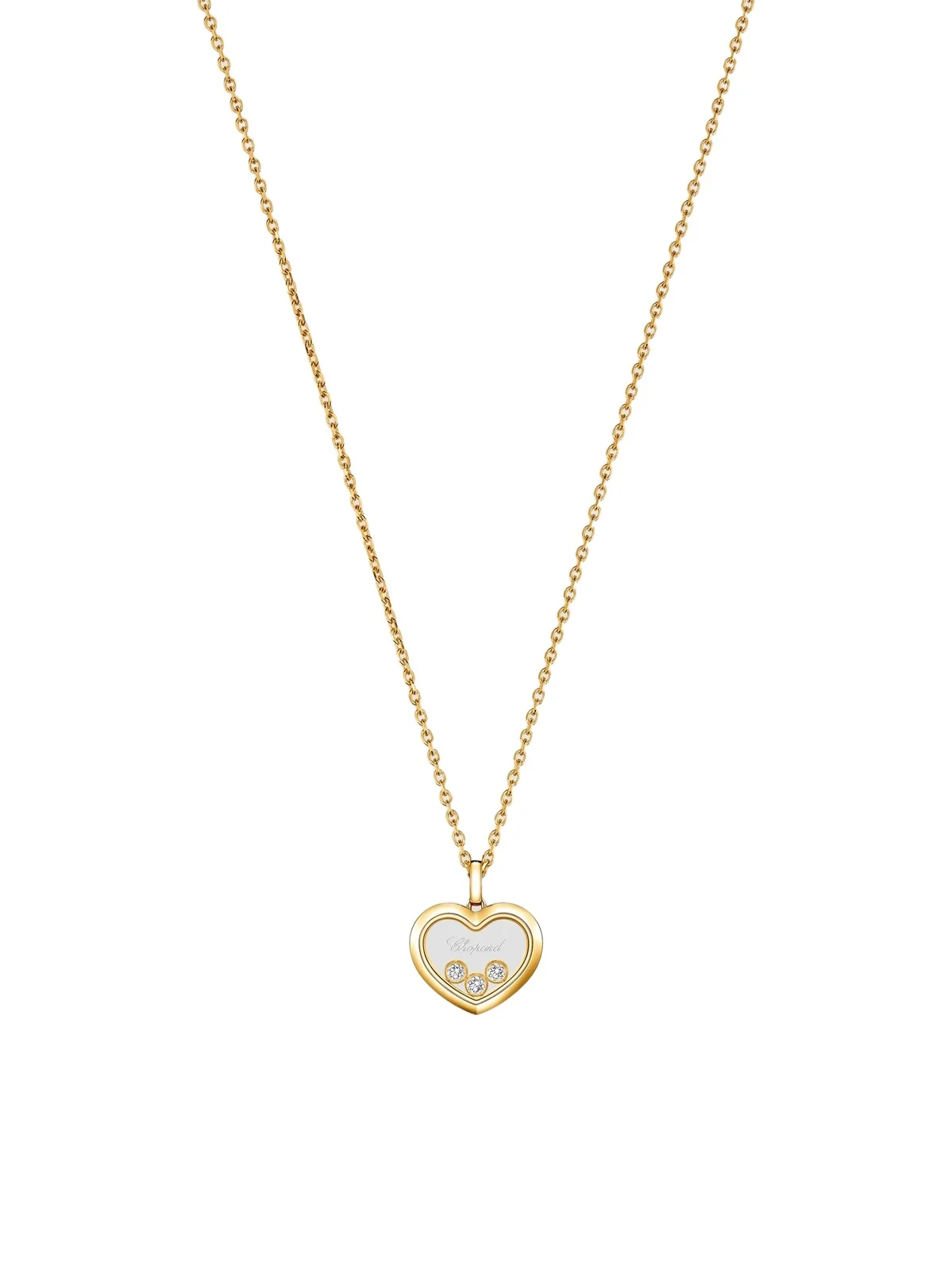Chopard Women's Happy Diamonds Medium Icons 18K Yellow Gold & 0.15 TCW Diamond Heart Pendant Necklace
