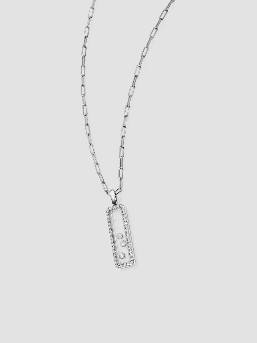 Chopard Women's Happy Diamonds Medium Icons 18K White Gold & 0.43 TCW Diamond Rectangle Pendant Necklace | Thumbnail 3 Chopard Women's Happy Diamonds Medium Icons 18K White Gold & 0.43 TCW Diamond Rectangle Pendant Necklace | Thumbnail 3