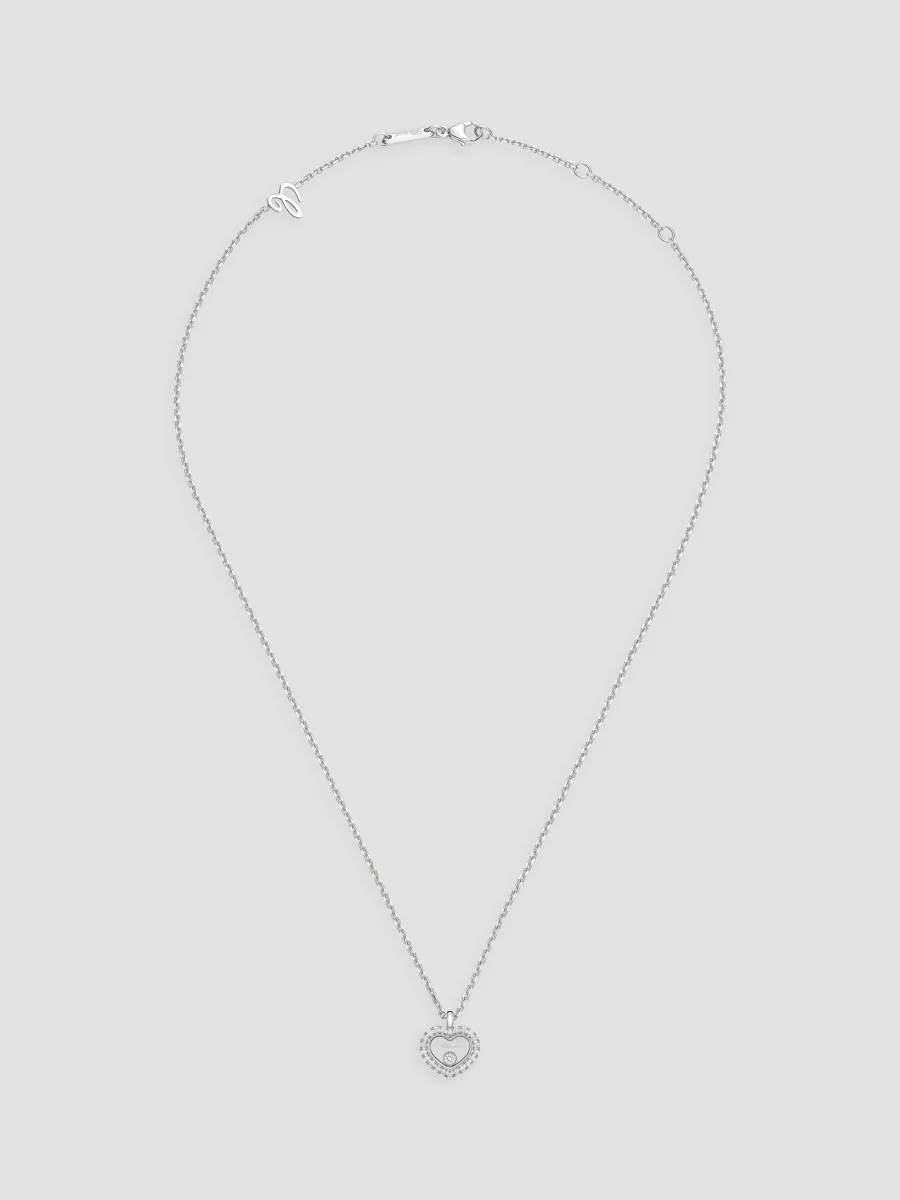 Chopard Women's Happy Diamonds Small Icons 18K White Gold & 0.16 TCW Diamond Heart Pendant Necklace | Thumbnail 2