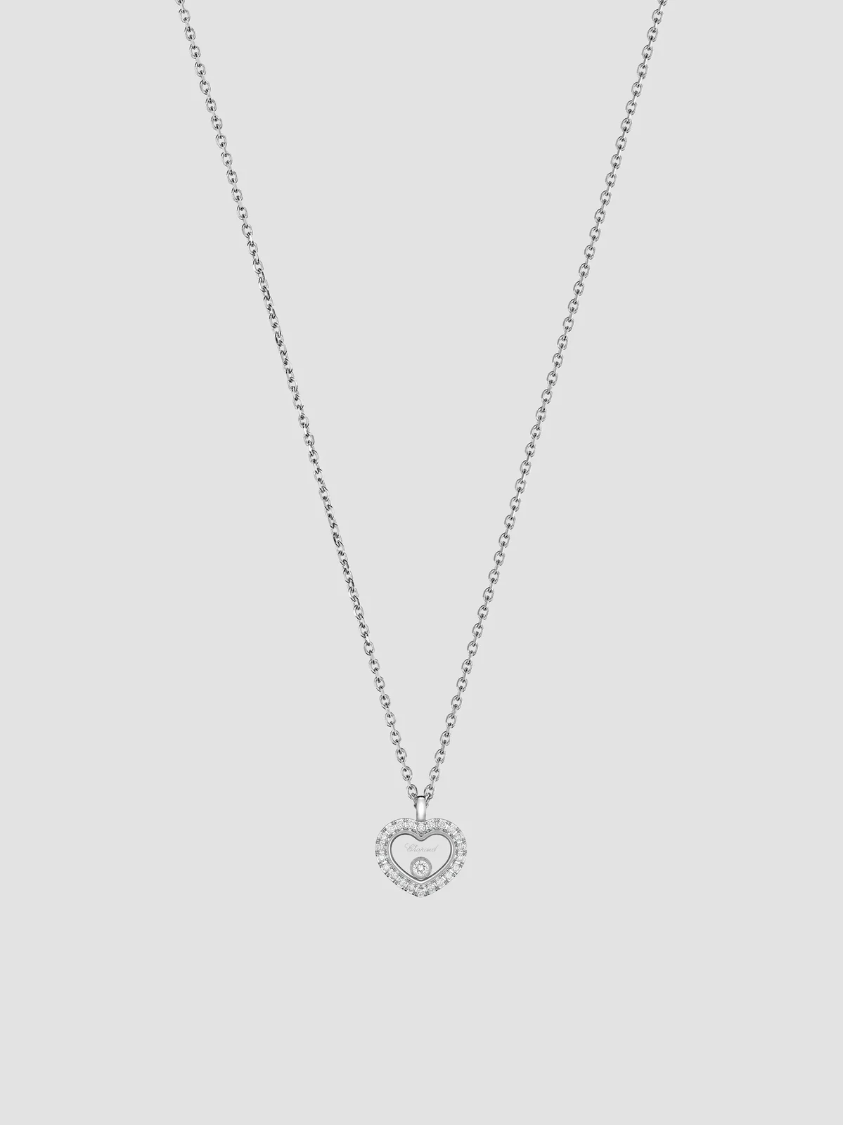 Chopard Women's Happy Diamonds Small Icons 18K White Gold & 0.16 TCW Diamond Heart Pendant Necklace