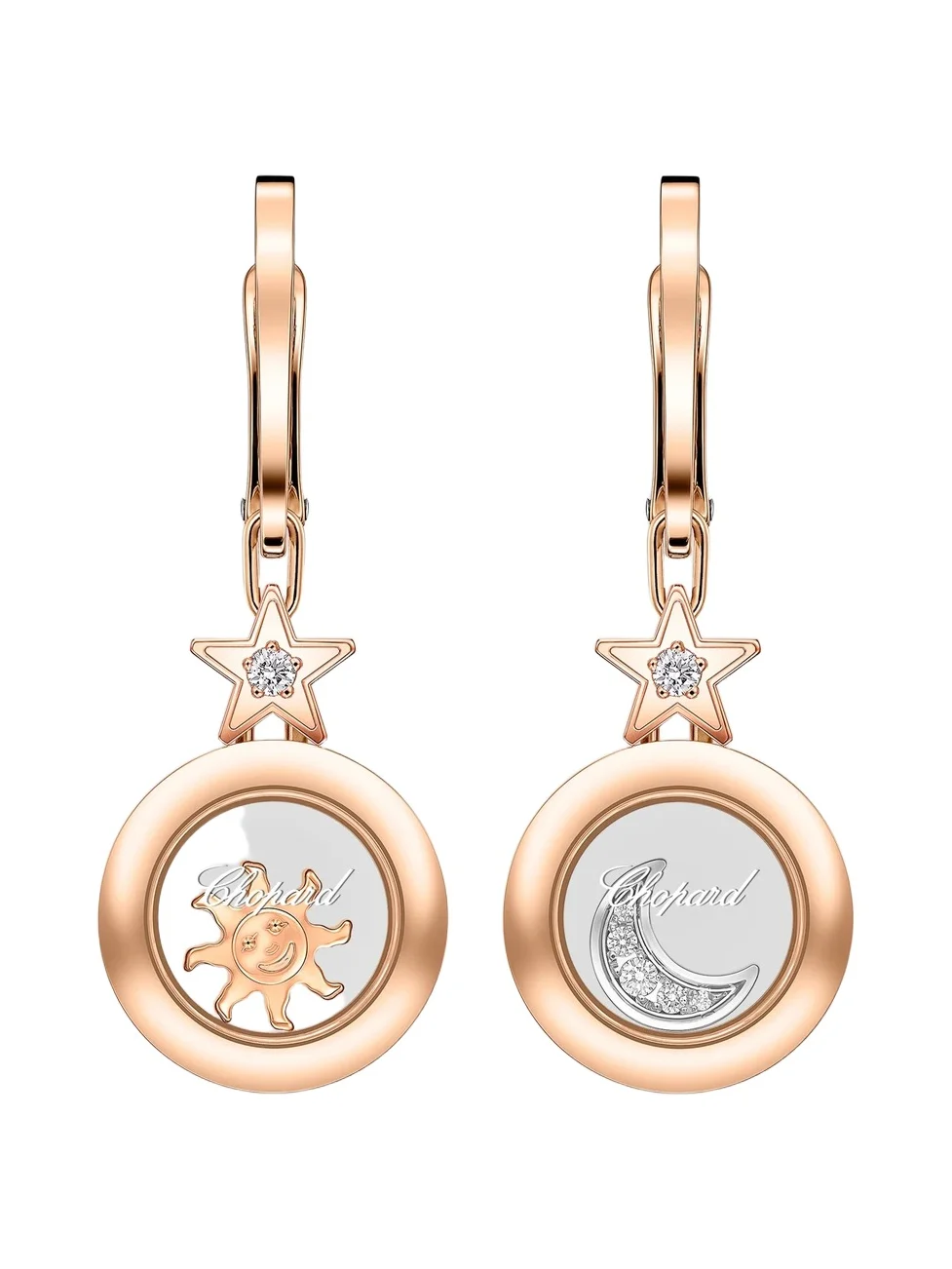 Women's Happy Diamonds Icons Moon and Stars 18K Rose Gold & 0.05 TCW Diamond Drop Earrings Women's Happy Diamonds Icons Moon and Stars 18K Rose Gold & 0.05 TCW Diamond Drop Earrings