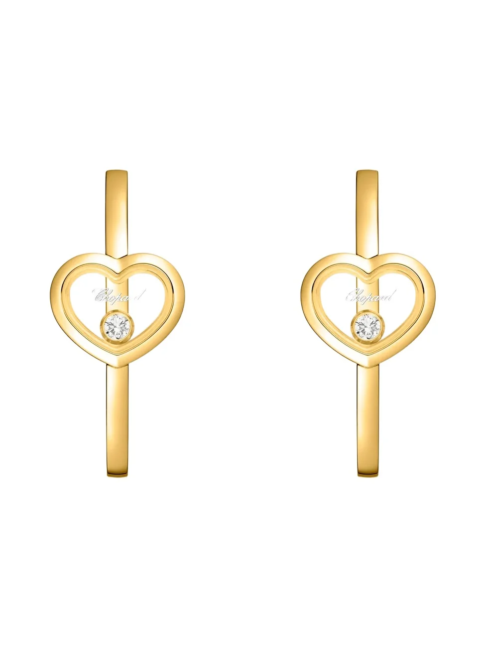 Women's Happy Diamonds Icons 18K Yellow Gold & 0.10 TCW Diamond Heart Hoop Earrings Women's Happy Diamonds Icons 18K Yellow Gold & 0.10 TCW Diamond Heart Hoop Earrings
