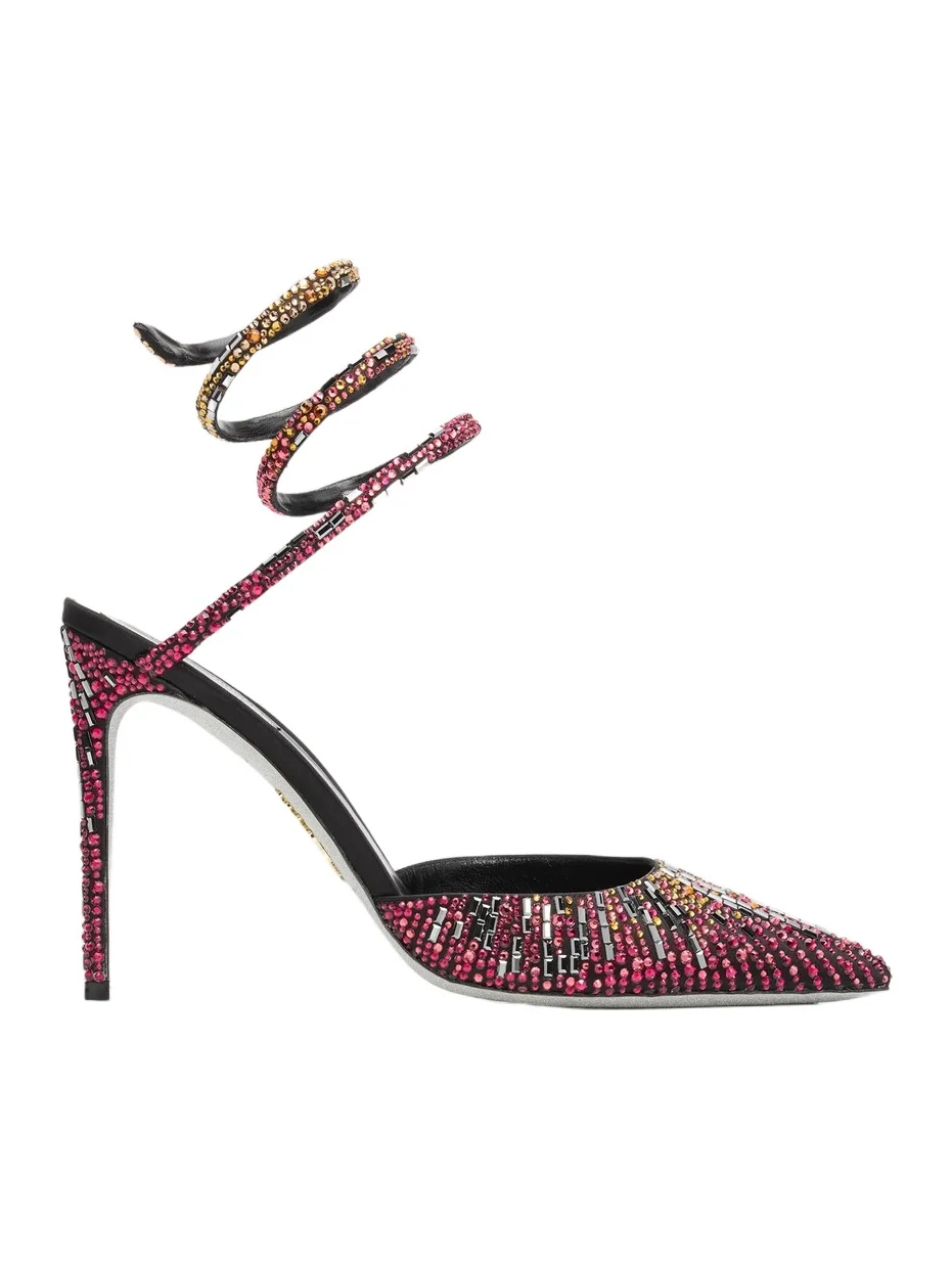 René Caovilla Women's Rhinestone & Mirror-Embellished 105MM Ankle-Strap Pumps