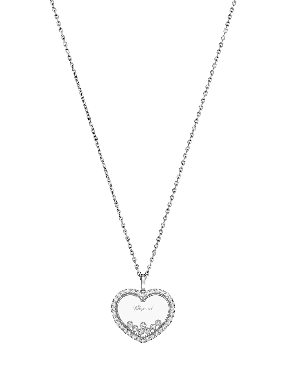 Women's Happy Diamonds Large Icons 18K White Gold & 1.07 TCW Diamond Heart Pendant Necklace