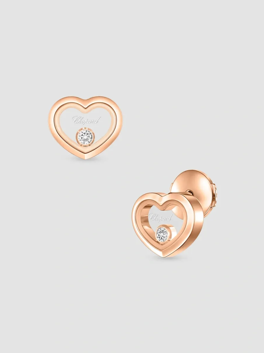 Chopard Women's Happy Diamonds Icons 18K Rose Gold & 0.10 TCW Diamond Heart Stud Earrings | Thumbnail 2 Chopard Women's Happy Diamonds Icons 18K Rose Gold & 0.10 TCW Diamond Heart Stud Earrings | Thumbnail 2