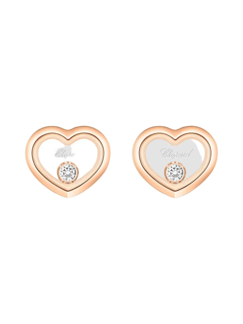 Chopard Women's Happy Diamonds Icons 18K Rose Gold & 0.10 TCW Diamond Heart Stud Earrings