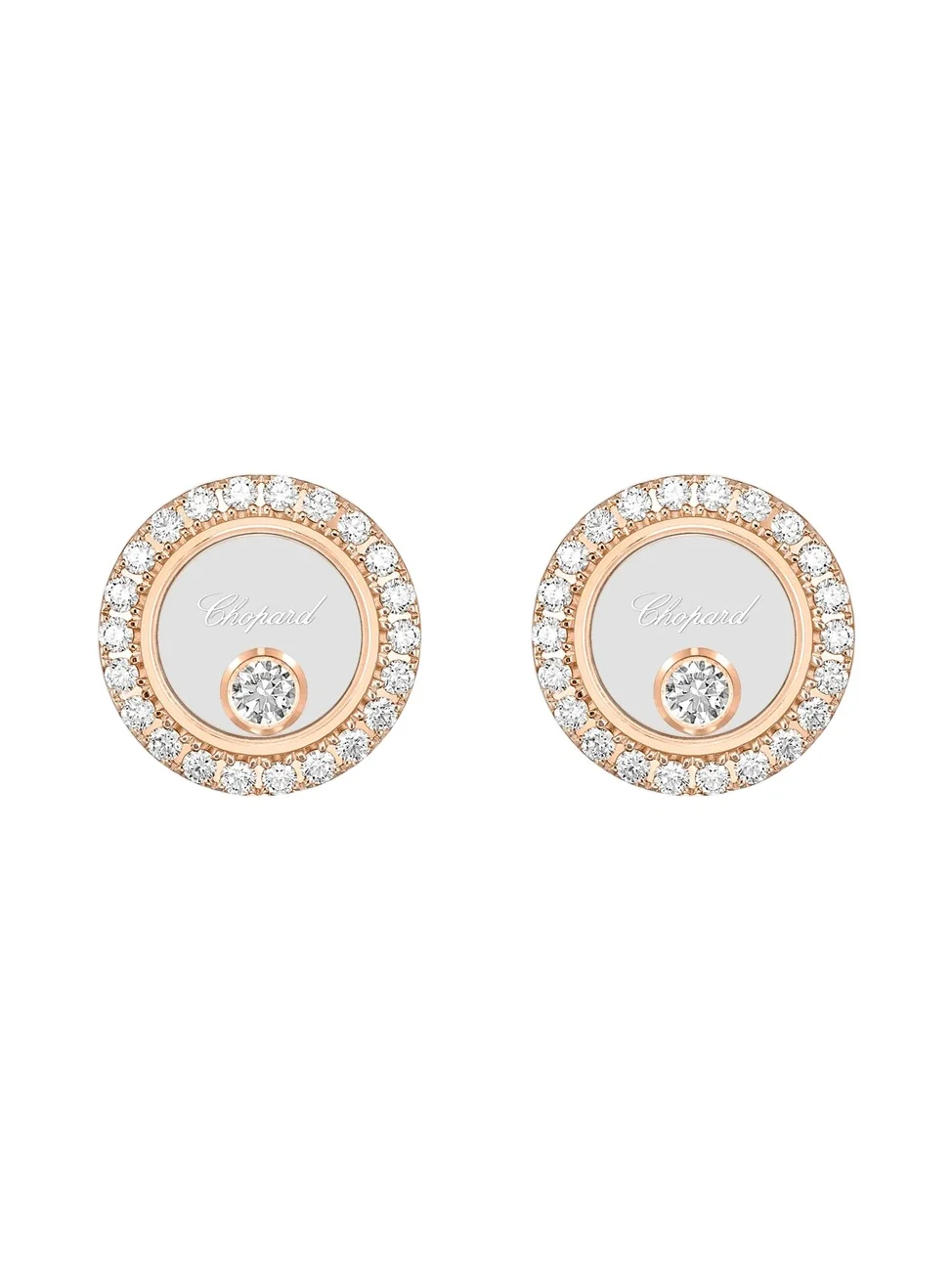 Chopard Women's Happy Diamonds Small Icons 18K Rose Gold & 0.32 TCW Diamond Circle Stud Earrings