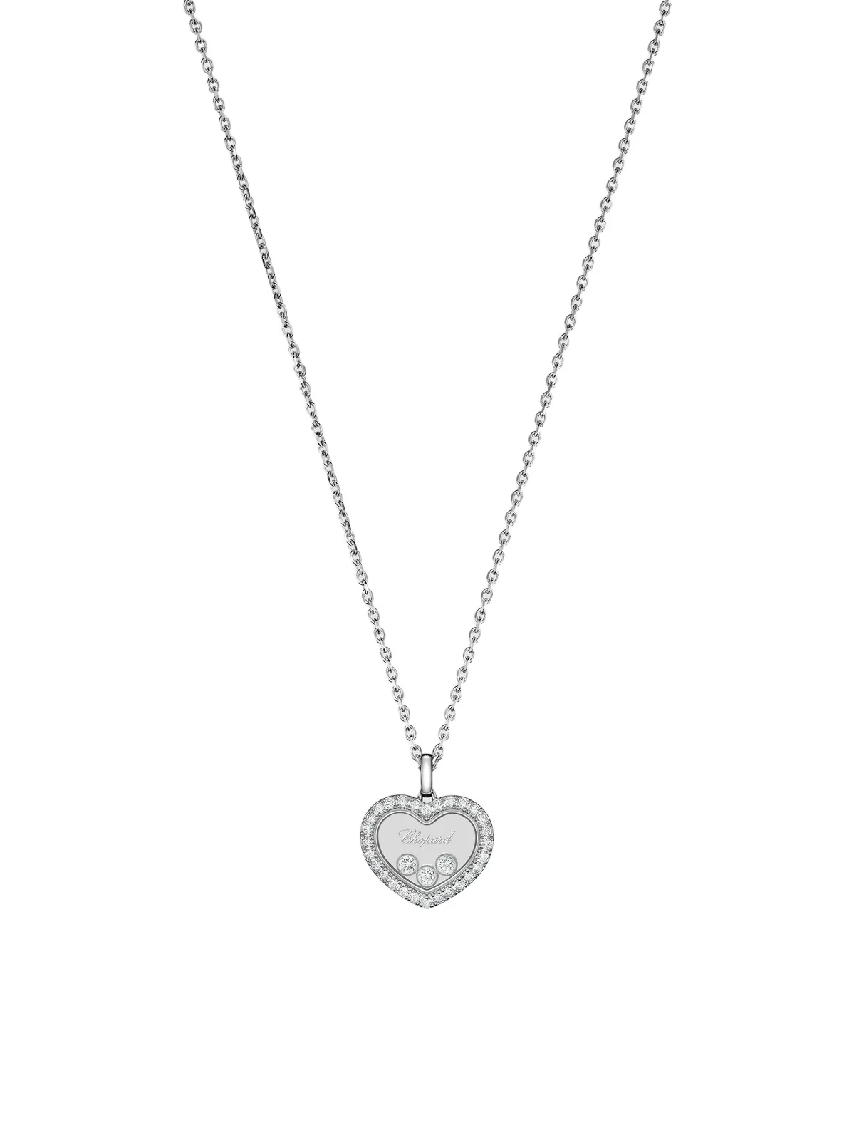 Chopard Women's Happy Diamonds Medium Icons 18K White Gold & 0.38 TCW Diamond Heart Pendant Necklace