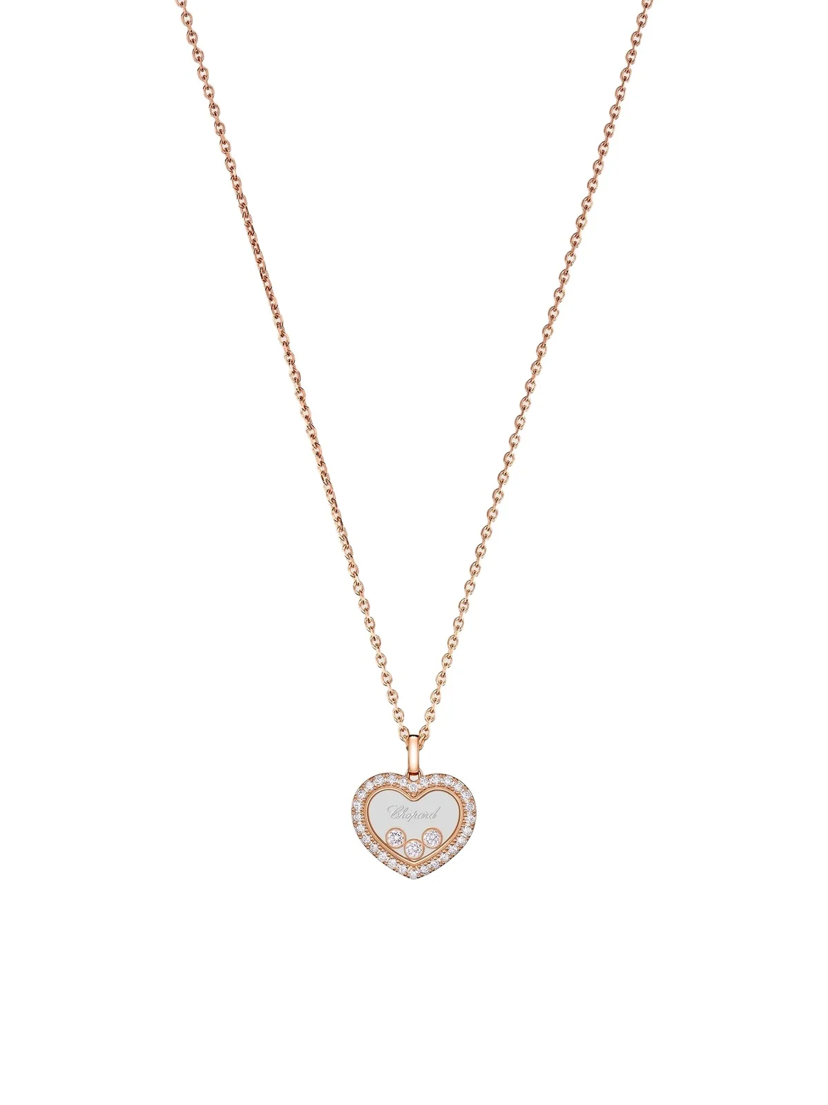 Chopard Women's Happy Diamonds Medium Icons 18K Rose Gold & 0.38 TCW Diamond Heart Pendant Necklace