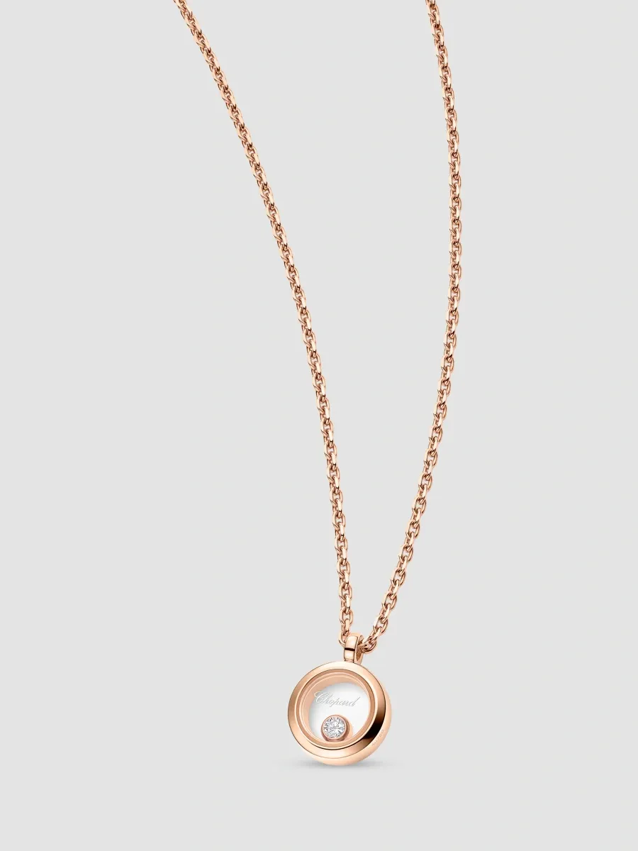 Chopard Women's Happy Diamonds Small Icons 18K Rose Gold & 0.05 TCW Diamond Circle Pendant Necklace | Thumbnail 2 Chopard Women's Happy Diamonds Small Icons 18K Rose Gold & 0.05 TCW Diamond Circle Pendant Necklace | Thumbnail 2