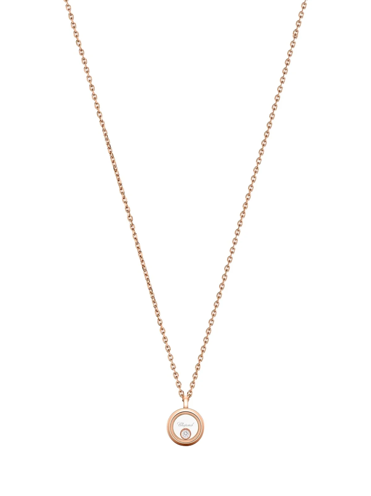 Women's Happy Diamonds Small Icons 18K Rose Gold & 0.05 TCW Diamond Circle Pendant Necklace Women's Happy Diamonds Small Icons 18K Rose Gold & 0.05 TCW Diamond Circle Pendant Necklace