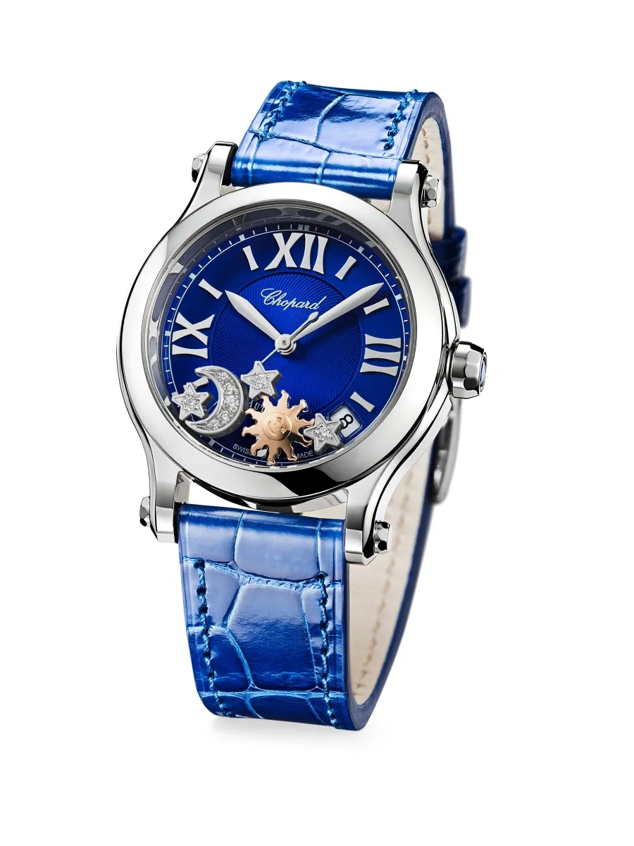 Chopard Women's Happy Sport Automatic Stainless Steel Sapphire & Diamond Leather Strap Watch | Thumbnail 6 Chopard Women's Happy Sport Automatic Stainless Steel Sapphire & Diamond Leather Strap Watch | Thumbnail 6