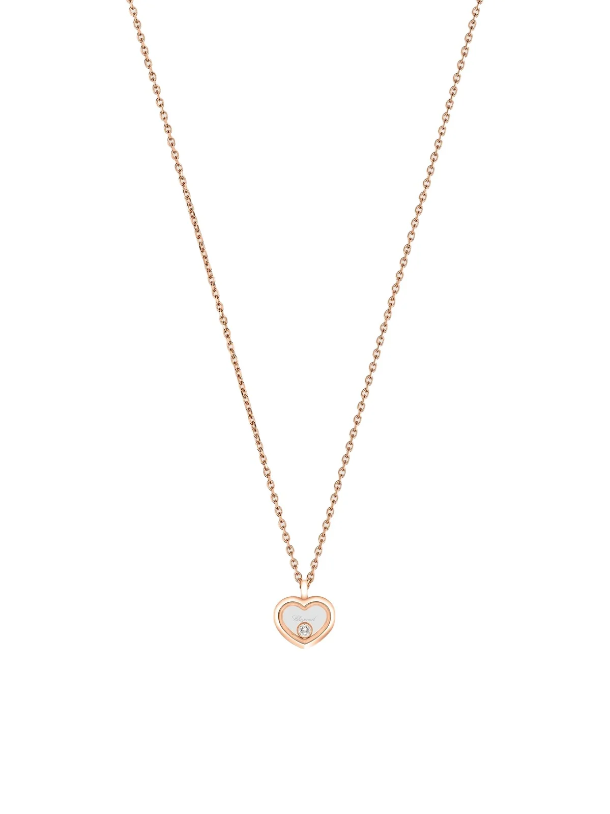 Chopard Women's Happy Diamonds Small Icons 18K Rose Gold & 0.05 TCW Diamond Heart Pendant Necklace