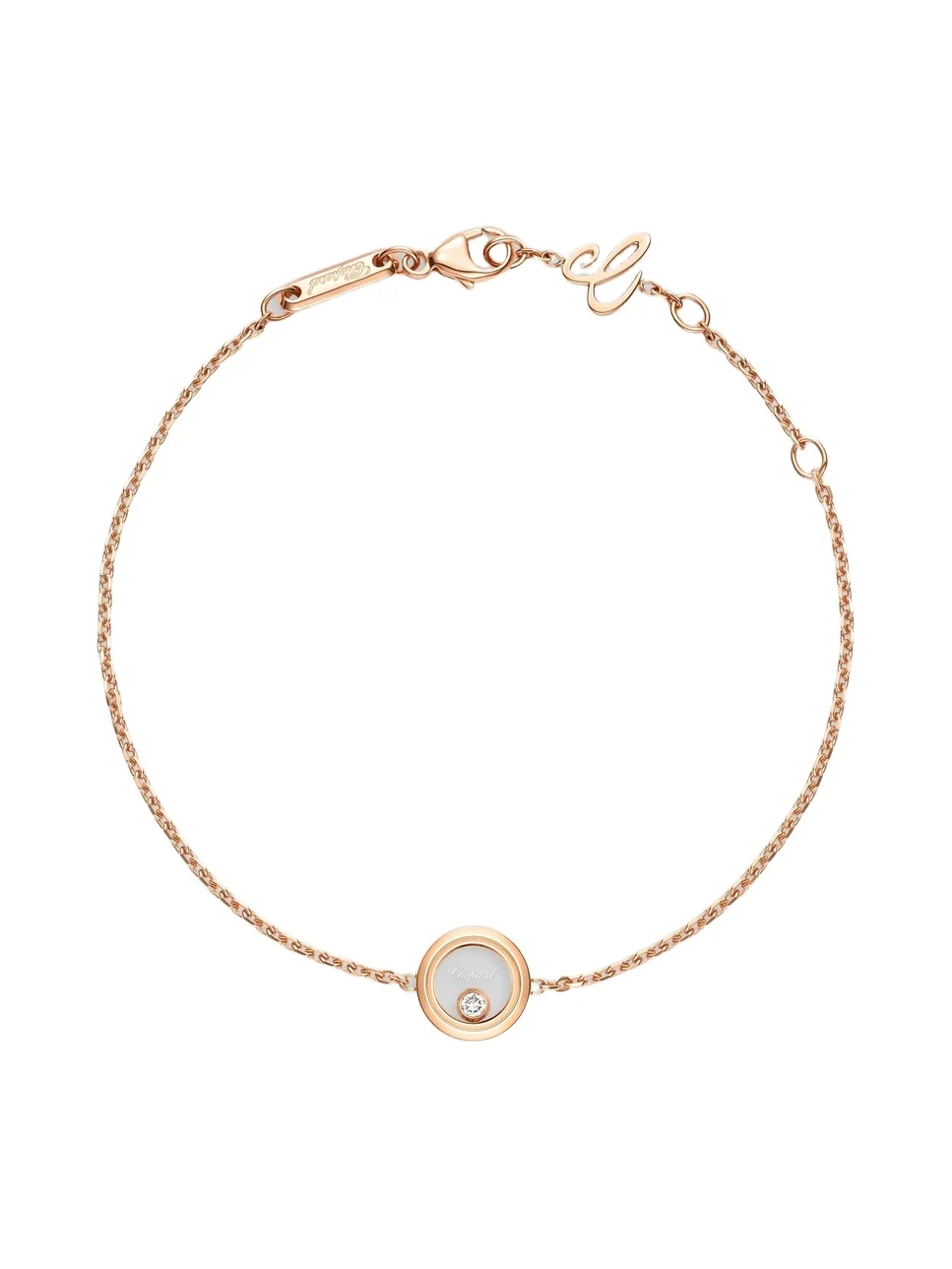 Women's Happy Diamonds Small Icons 18K Rose Gold & 0.05 TCW Diamond Circle Chain Bracelet Women's Happy Diamonds Small Icons 18K Rose Gold & 0.05 TCW Diamond Circle Chain Bracelet