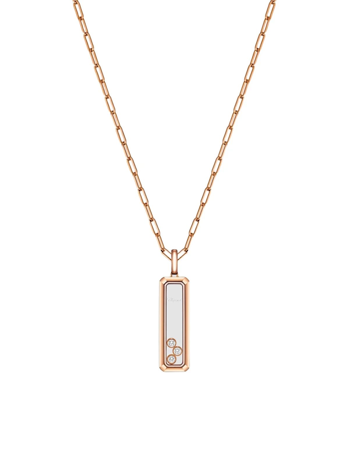 Women's Happy Diamonds Medium Icons 18K Rose Gold & 0.15 TCW Diamond Rectangle Pendant Necklace