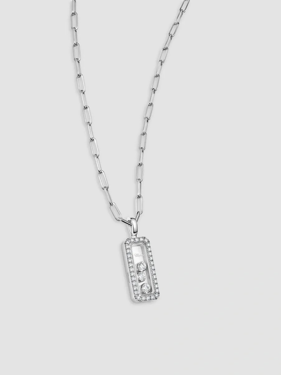 Chopard Women's Happy Diamonds Small Icons 18K White Gold & 0.31 TCW Diamond Rectangle Pendant Necklace | Thumbnail 3 Chopard Women's Happy Diamonds Small Icons 18K White Gold & 0.31 TCW Diamond Rectangle Pendant Necklace | Thumbnail 3