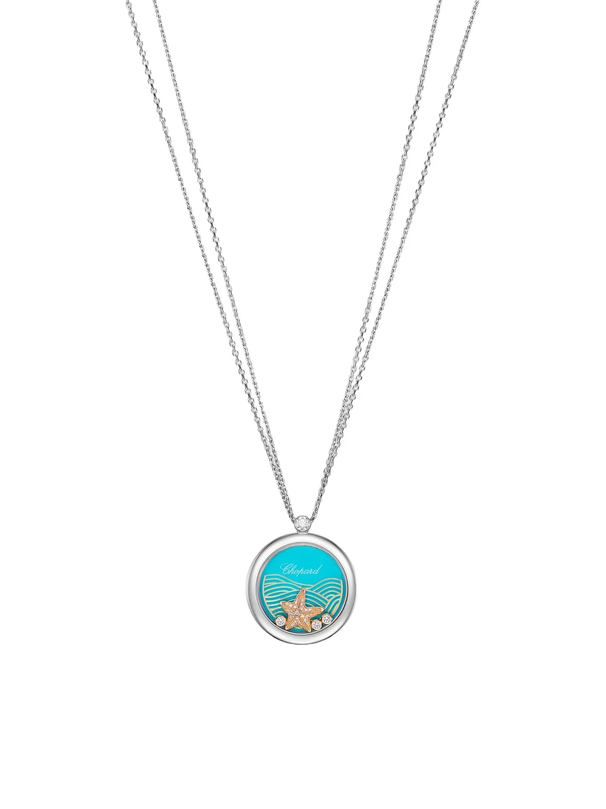 Women's Happy Diamonds Happy Sport 18K Two-Tone Gold, 0.35 TCW Diamond & Onyx Starfish Pendant Necklace Women's Happy Diamonds Happy Sport 18K Two-Tone Gold, 0.35 TCW Diamond & Onyx Starfish Pendant Necklace