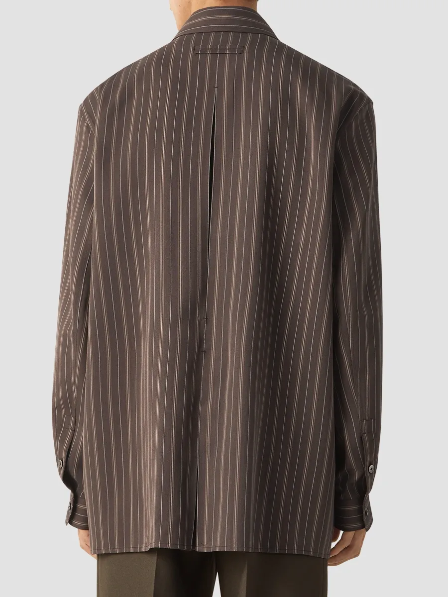 Zegna Men's Pinstriped Silk Shirt | Thumbnail 3 Zegna Men's Pinstriped Silk Shirt | Thumbnail 3