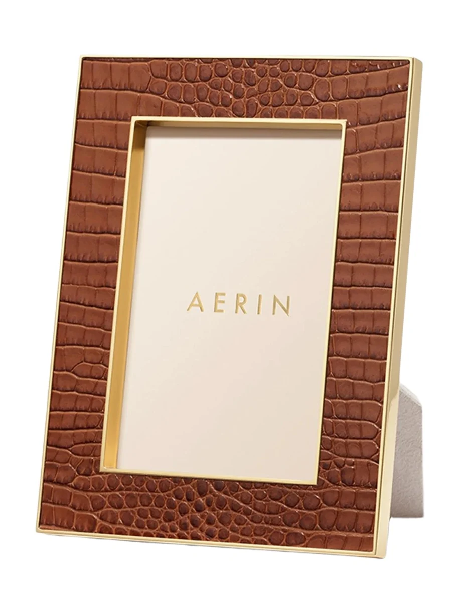 AERIN Classic Croc Leather Frame
