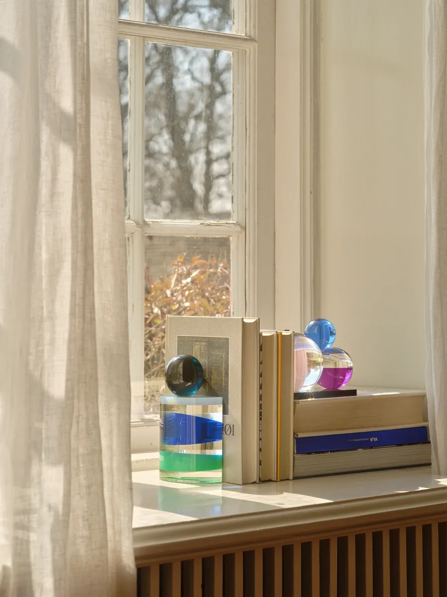 Reflections Copenhagen Villa Prima Crystal & Onyx Bookend - Petrol Milky White | Thumbnail 3 Reflections Copenhagen Villa Prima Crystal & Onyx Bookend - Petrol Milky White | Thumbnail 3