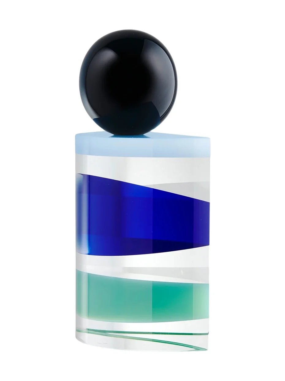 Reflections Copenhagen Villa Prima Crystal & Onyx Bookend - Petrol Milky White