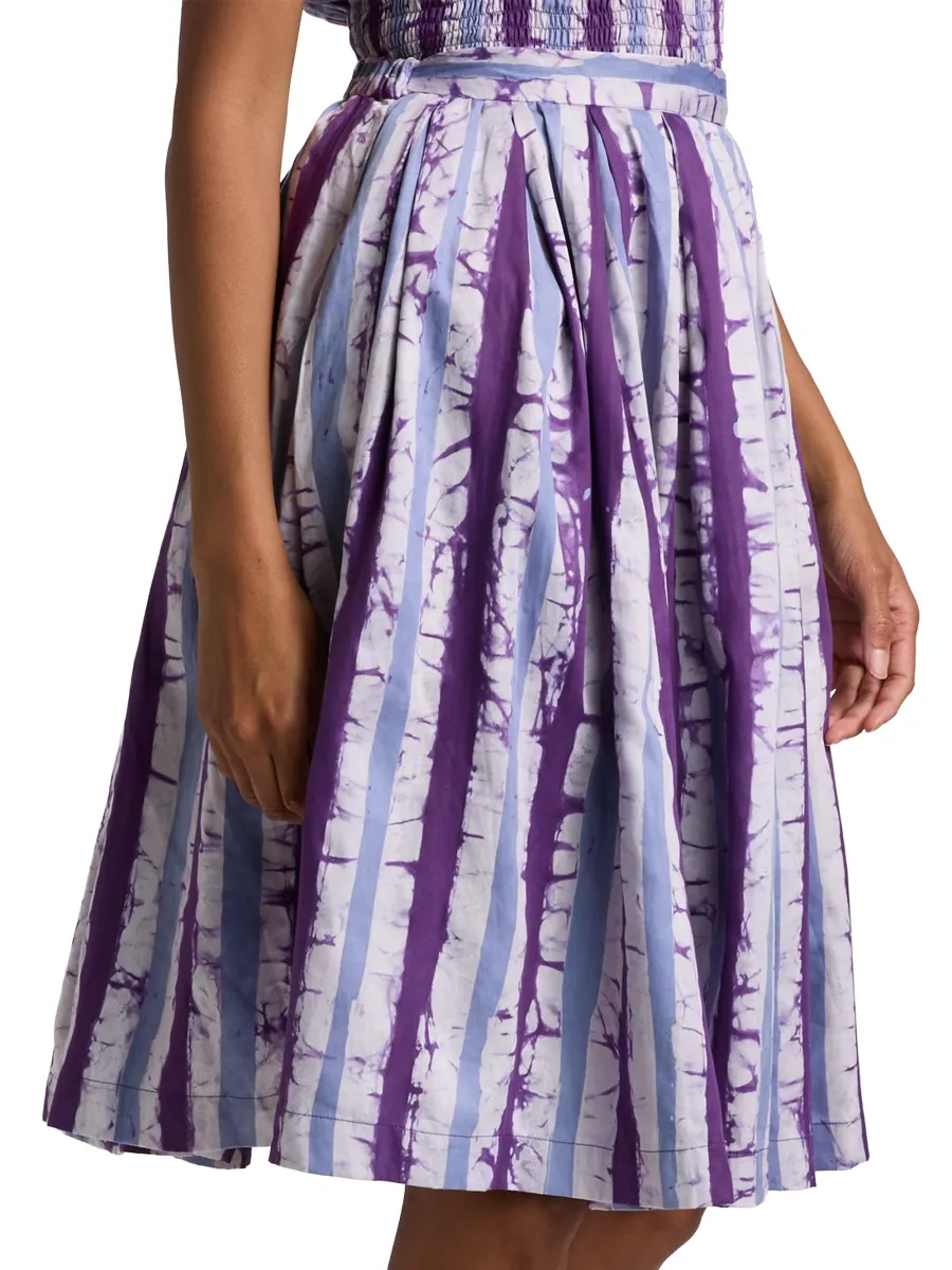 Busayo Women's Tejumola Tie-Dye Striped Cotton Midi-Skirt | Thumbnail 4 Busayo Women's Tejumola Tie-Dye Striped Cotton Midi-Skirt | Thumbnail 4