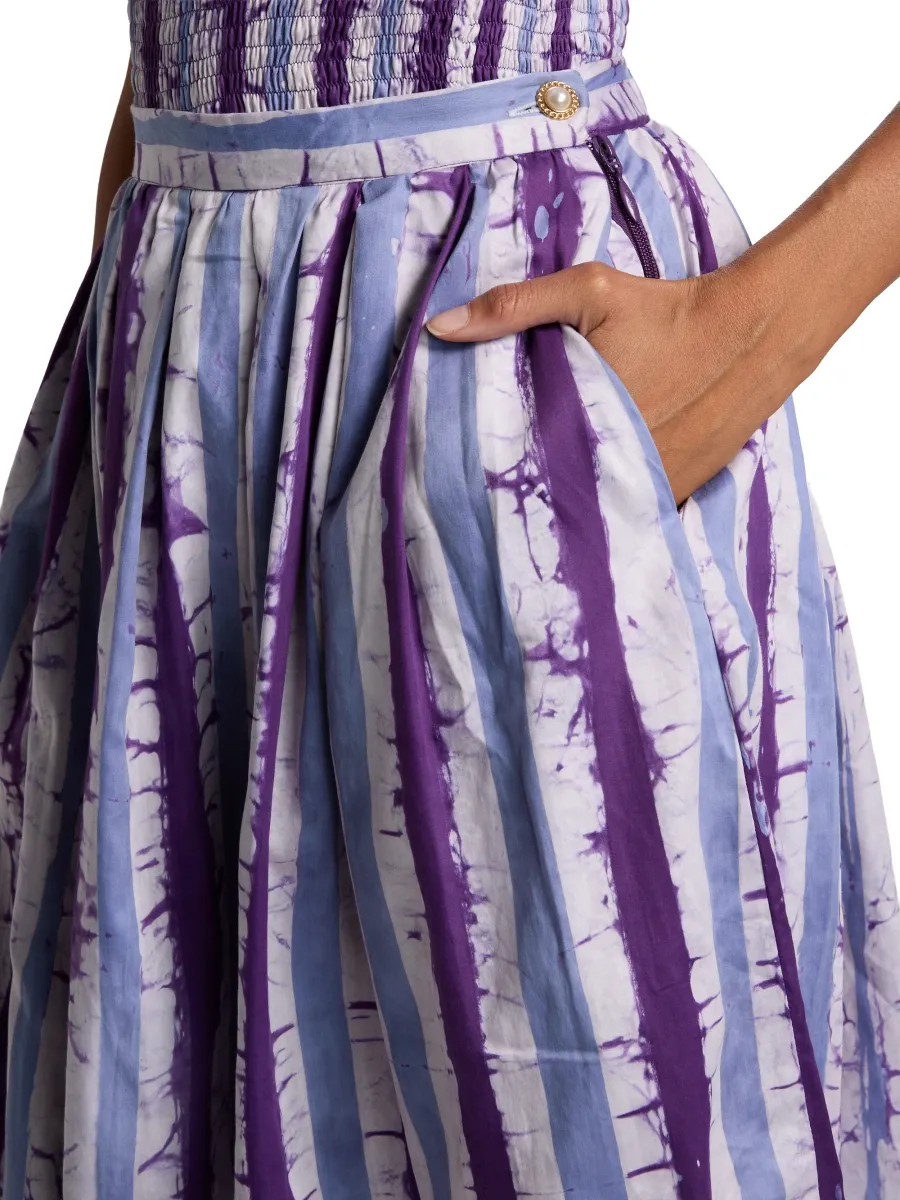 Busayo Women's Tejumola Tie-Dye Striped Cotton Midi-Skirt | Thumbnail 6 Busayo Women's Tejumola Tie-Dye Striped Cotton Midi-Skirt | Thumbnail 6