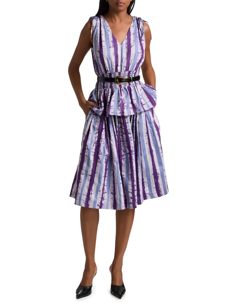 Busayo Women's Pamilerin Tie-Dye Striped Smocked Waist Top | Thumbnail 2 Busayo Women's Pamilerin Tie-Dye Striped Smocked Waist Top | Thumbnail 2
