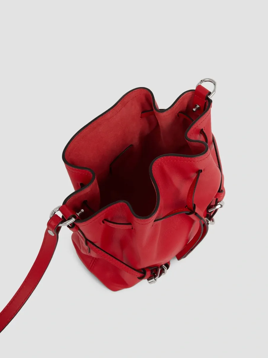 Givenchy Women's Mini Voyou Bucket Bag in Shiny Leather - Poppy Red | Thumbnail 4 Givenchy Women's Mini Voyou Bucket Bag in Shiny Leather - Poppy Red | Thumbnail 4