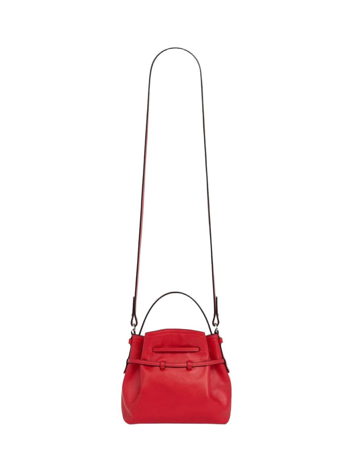 Women's Mini Voyou Bucket Bag in Shiny Leather - Poppy Red Women's Mini Voyou Bucket Bag in Shiny Leather - Poppy Red