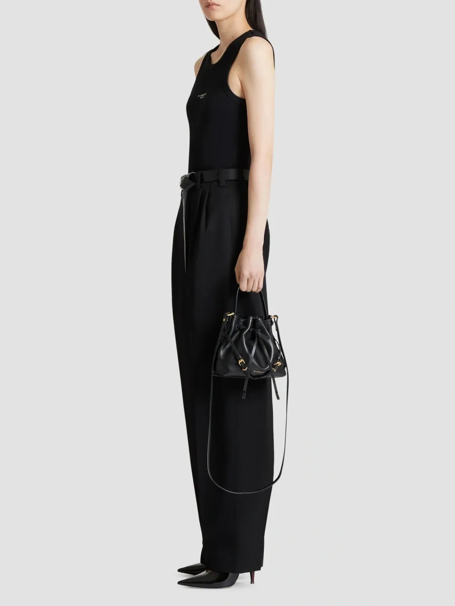 Givenchy Women's Mini Voyou Bucket bag in Shiny Leather - Black | Thumbnail 2