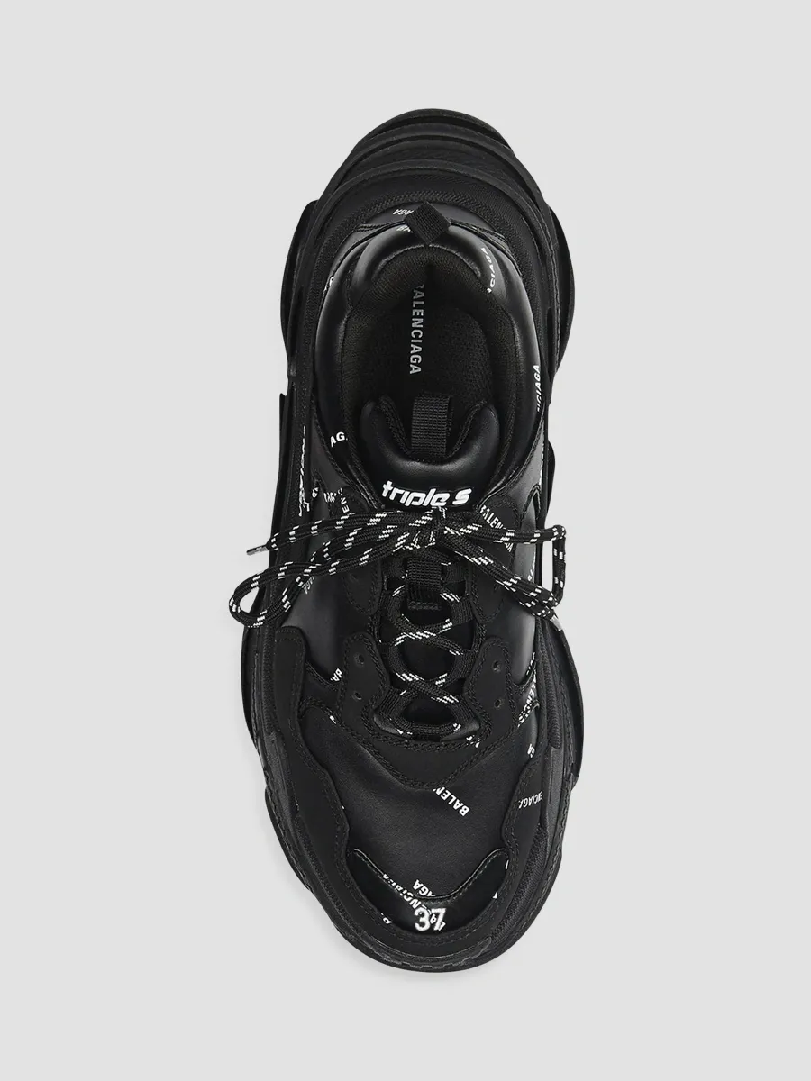 Balenciaga Women's Triple S Sneakers Allover Logo | Thumbnail 4 Balenciaga Women's Triple S Sneakers Allover Logo | Thumbnail 4