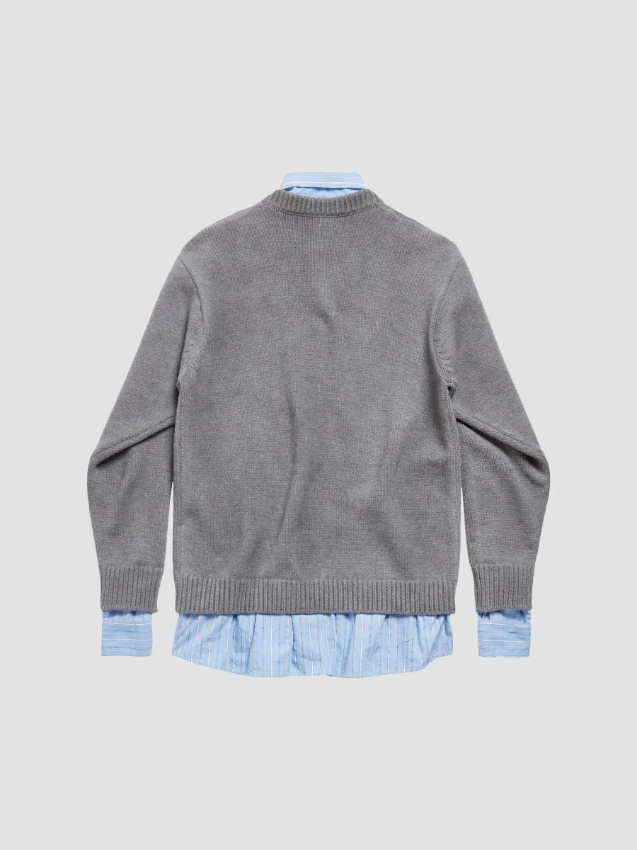Balenciaga Women's Layered Shirt V-Neck Sweater | Thumbnail 2