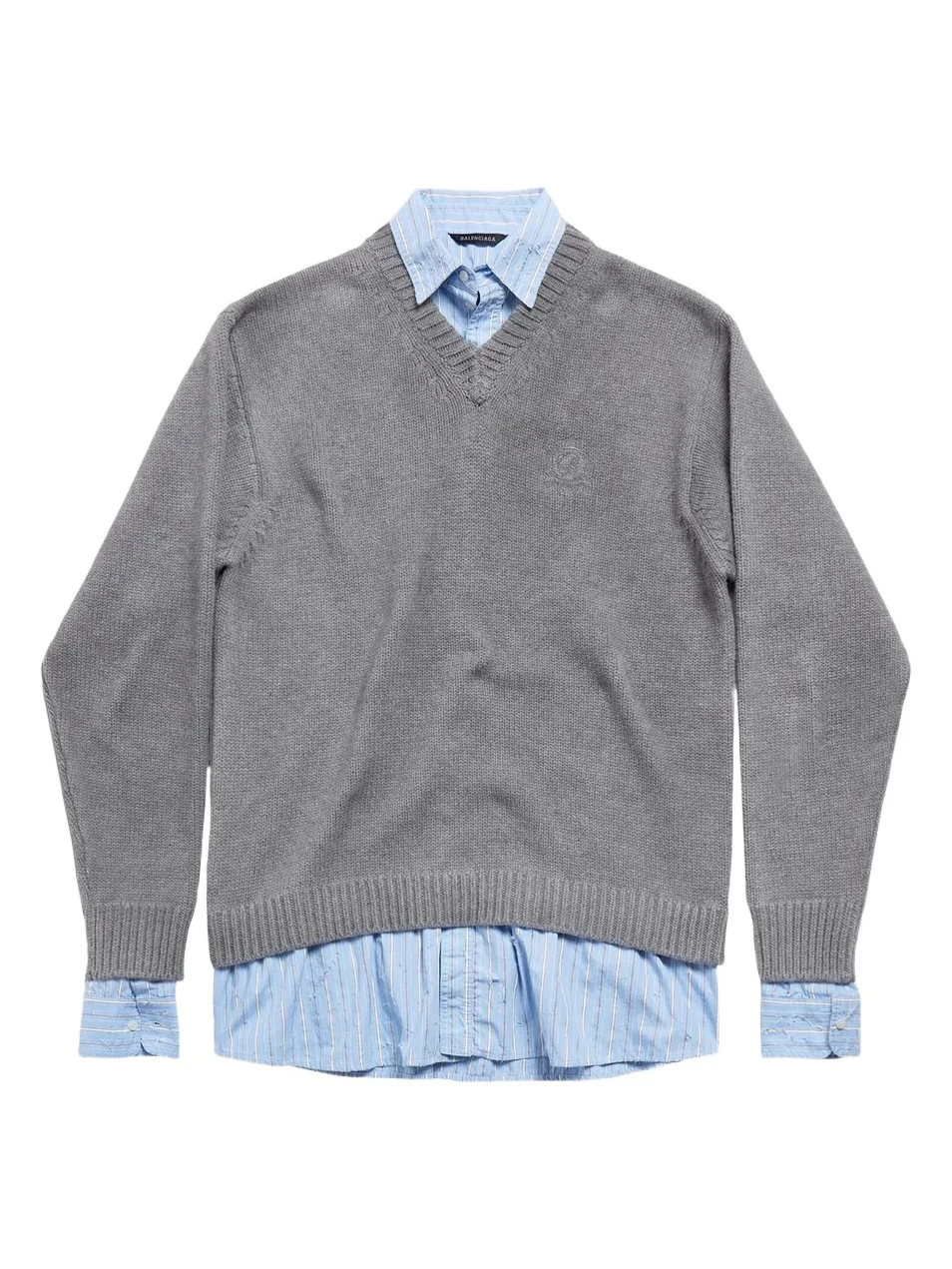 Women's Layered Shirt V-Neck Sweater