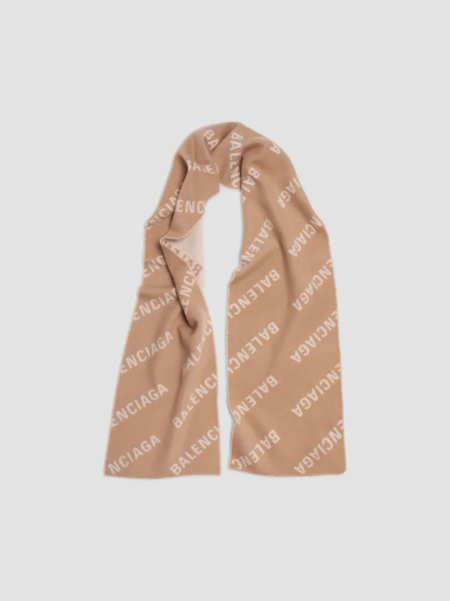 Balenciaga Women's Allover Logo Macro Scarf | Thumbnail 2 Balenciaga Women's Allover Logo Macro Scarf | Thumbnail 2