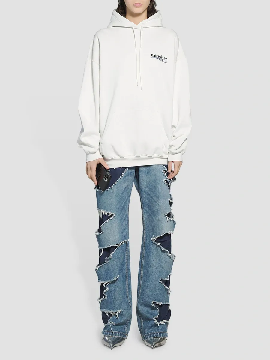 Balenciaga Women's Political Campaign Medium Fit Hoodie | Thumbnail 2 Balenciaga Women's Political Campaign Medium Fit Hoodie | Thumbnail 2