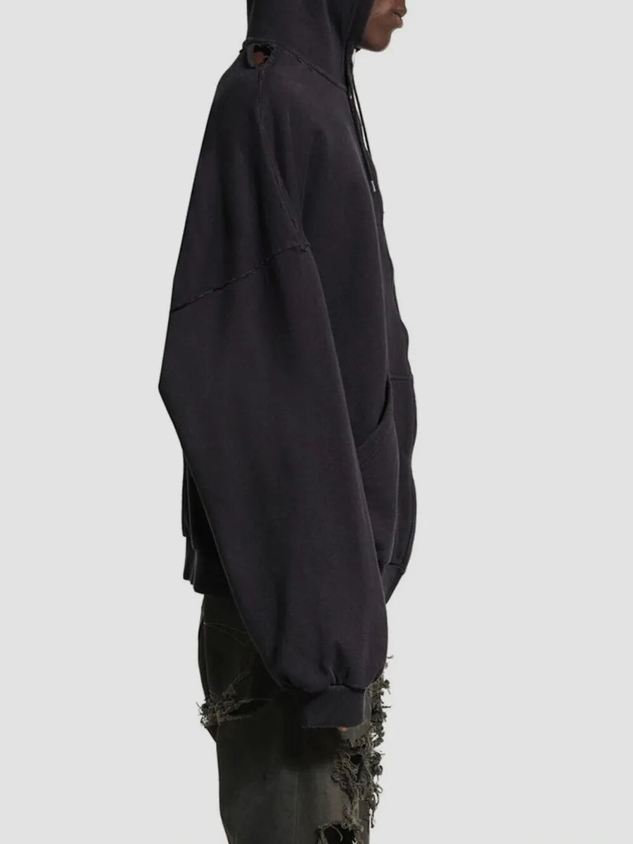 Balenciaga Men's Security Tape Logo Zip-Up Hoodie | Thumbnail 4 Balenciaga Men's Security Tape Logo Zip-Up Hoodie | Thumbnail 4